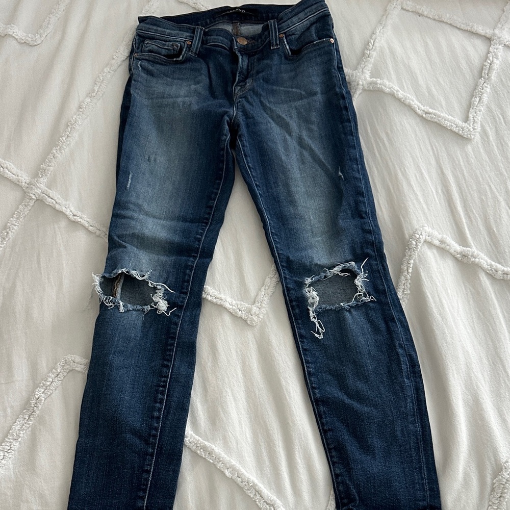 J Brand Dark Blue Distressed Women's Jeans